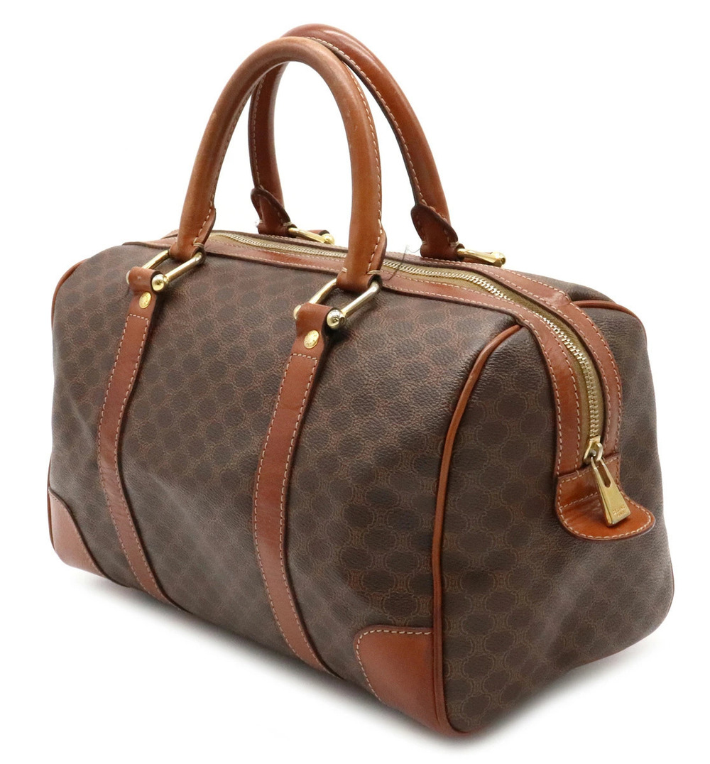 Celine Bag Boston Leather Brown Macadam Handbag Dark Brown